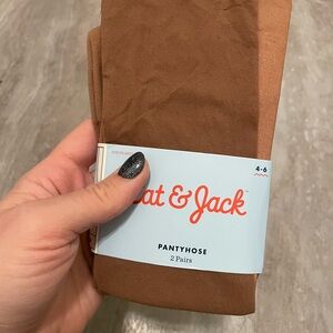 Cat & Jack - Girls 4-6 Brown Pantyhose Pack of Two